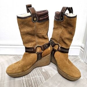 Vintage Cole Haan Boots Suede Leather Women Size 9